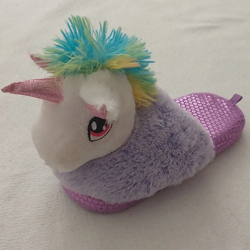 WONDER NATION Plush Unicorn Slippers NWOT